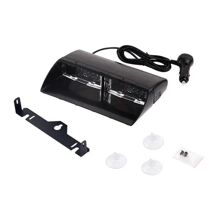 Barre lumineuse stroboscopique verte pour pare-brise, 16LED, tableau de bord, voyant de danger d'urg