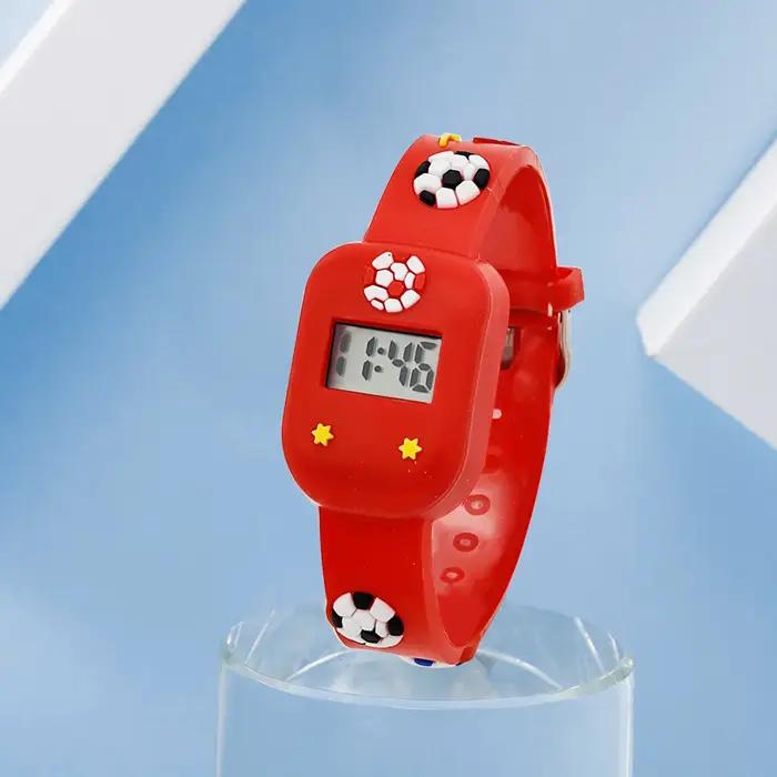 Montre de sport électronique personnalisable avec animations de dessins animés et de football pour enfants et adolescents cadeau festival