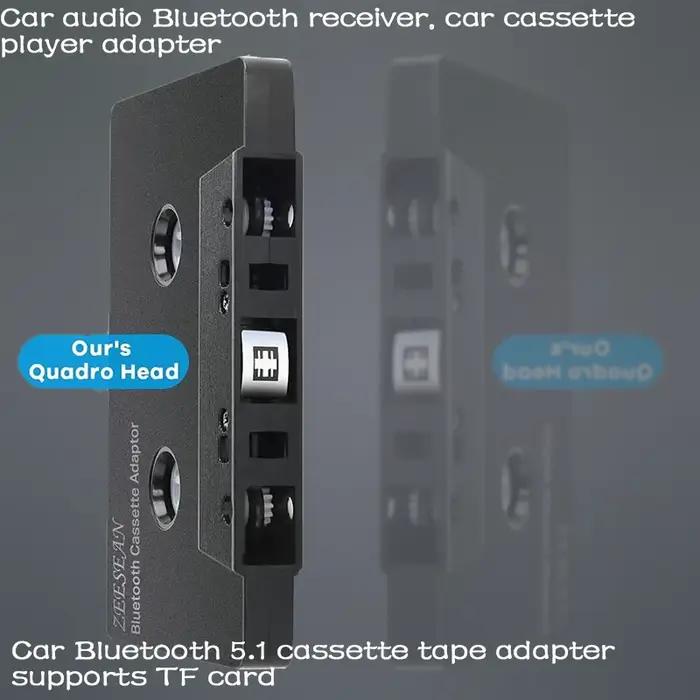 Récepteur Bluetooth audio de voiture avec adaptateur de lecteur, adaptateur de cassette prenant en c