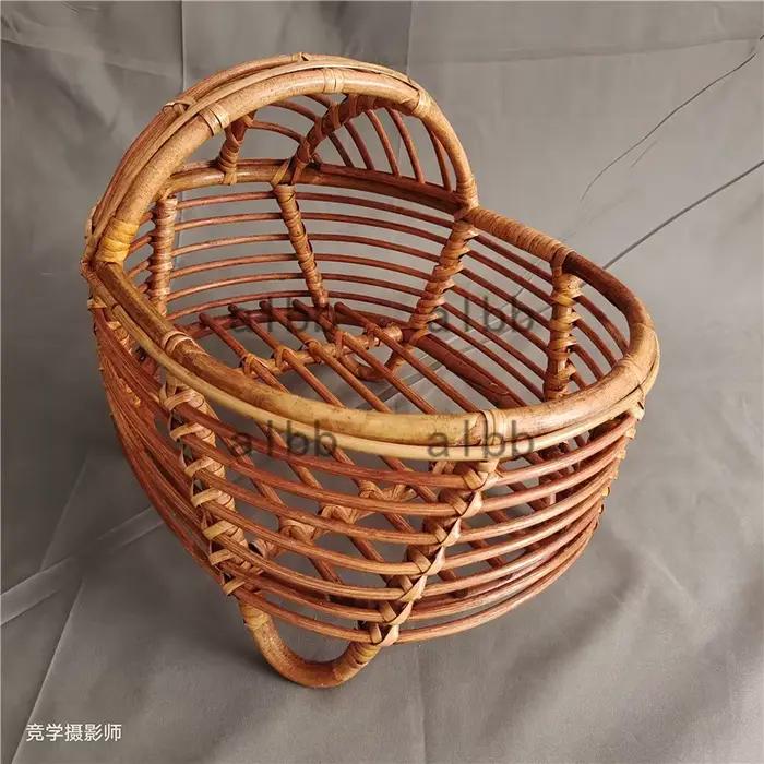 Accessoires de photographie pour nouveau-nés, chaise en bambou Vintage faite à la main, lit pour béb
