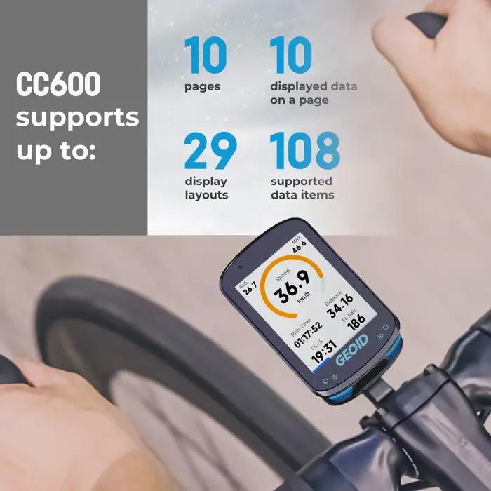 Ordinateur de vélo GPS GEOID navigation intelligente écran couleur odomètre sans fil ANT+ Wi-Fi compteur de vitesse pour cyclisme exploration découverte performance
