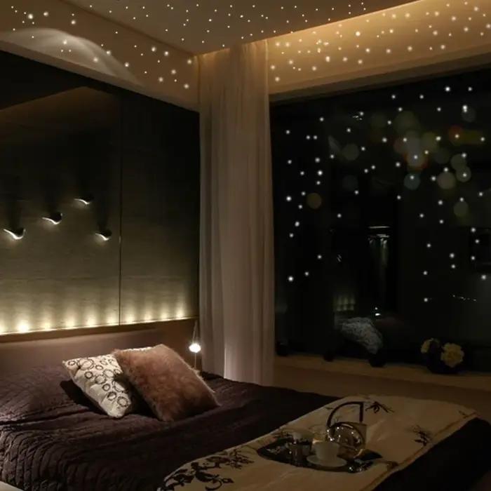 Autocollants muraux fluorescents, Point étoile lumineux 3D brillant 407 Gypsophila Bar fête, décorat