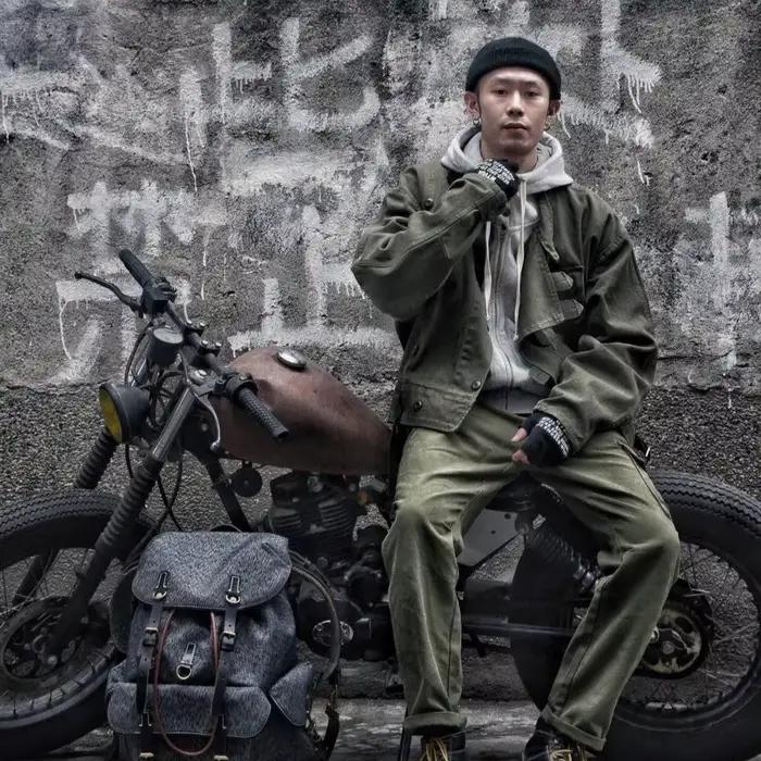 Maden rétro 16oz toile suédois moto vert veste poche Bomber veste décontracté chasse travail vêtemen