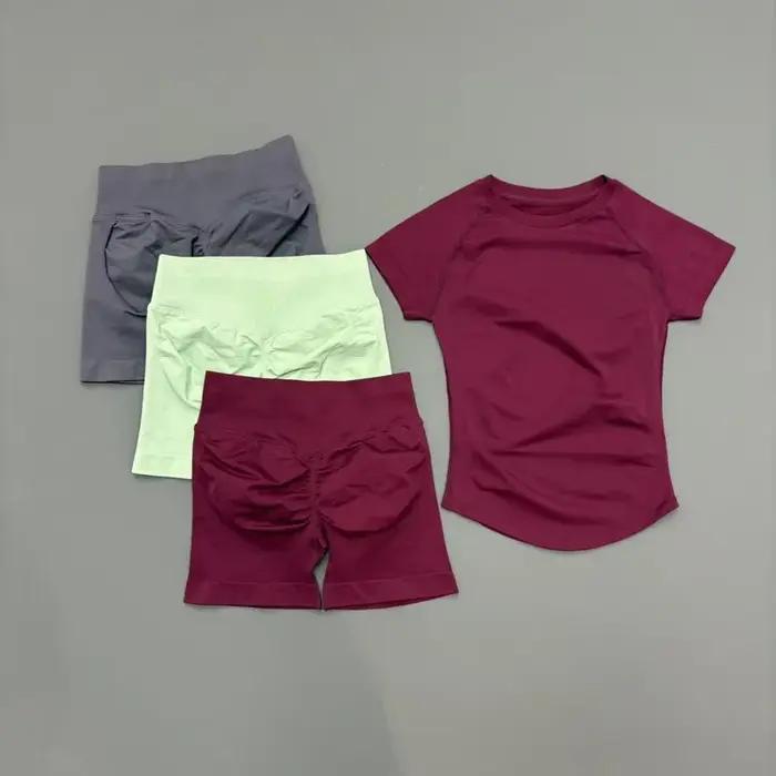 Ensemble de sport 2 pièces HISTELLO Df couleur unie tenue de yoga sans couture pour femmes fitness yoga danse course à pied occasions spéciales