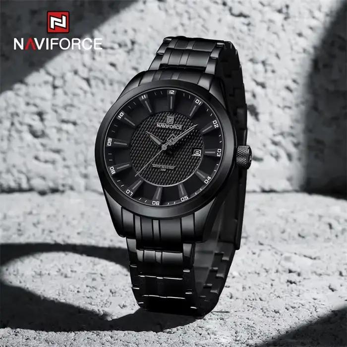Top marque NAVIFORCE montre pour hommes étanche Quartz affaires décontracté bracelets en acier inoxy