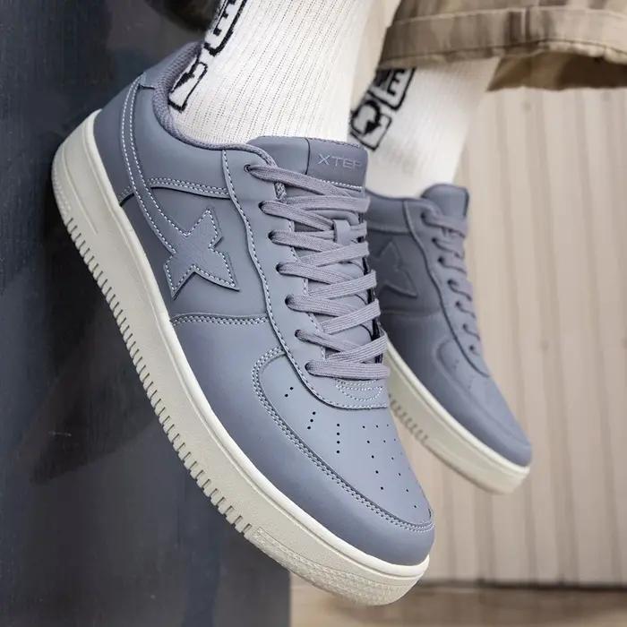 Chaussures de skateboard Xtep antidérapantes et résistantes à l'usure - Baskets unisexes blanches pour couple