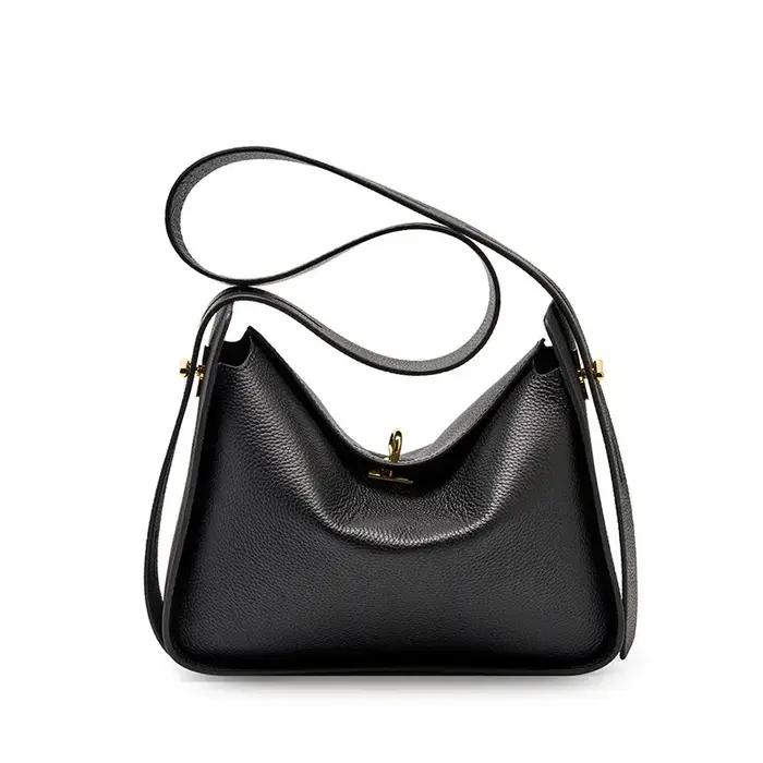 Sac à bandoulière en cuir de vachette véritable pour femme, design de niche, initié