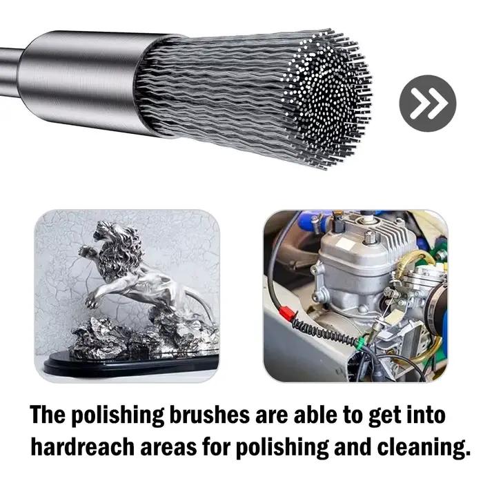 CMCP – jeu de brosses à roue en fil d'acier, tige de 3.0mm pour outil rotatif Dremel, outil de polis