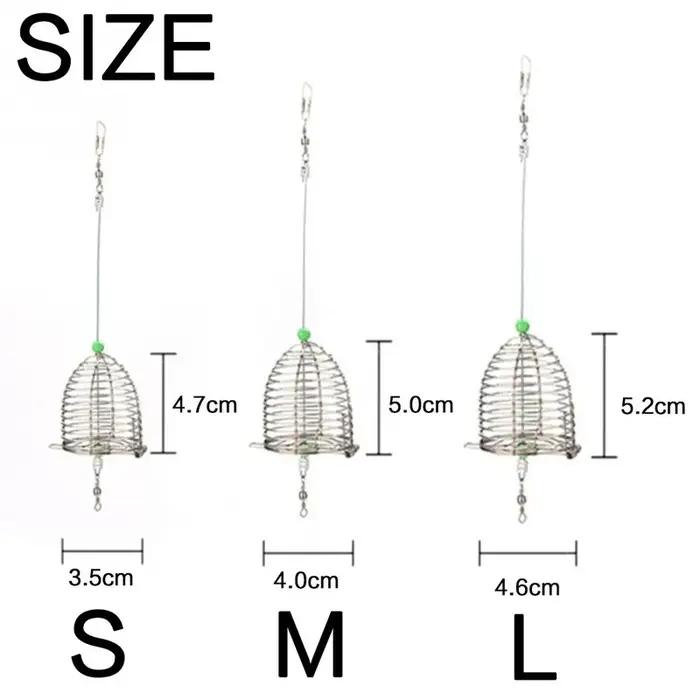 FLYSAND poisson petit acier inoxydable appât Cage panier mangeoire support pêche leurre Cage pêche a