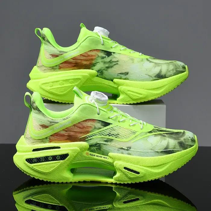 Chaussures de course élastiques pour homme chaussures de sport à plaque de carbone avec boucle rotative pour femme chaussures professionnelles amortissantes occasions spéciales endurance running
