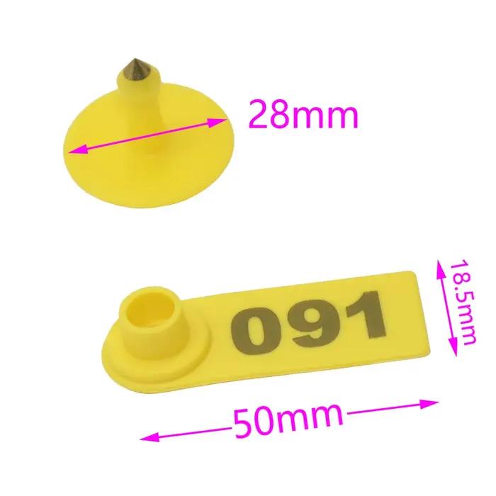 Pinces pour étiquettes d'oreille pour animaux de bétail, 100 pièces, avec numéro 001-100 et 2 broche