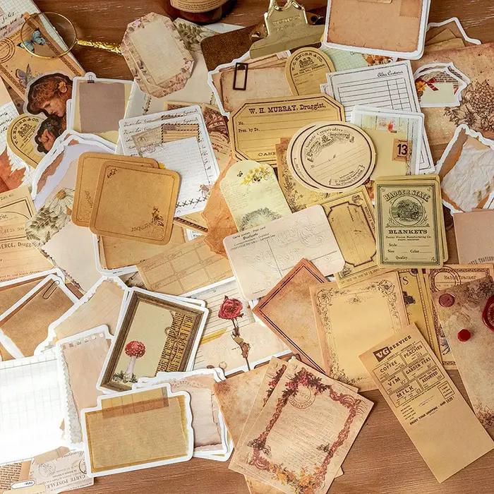 100 pièces papier décoratif Vintage bricolage Scrapbooking matériel étiquettes papier pour Journal c
