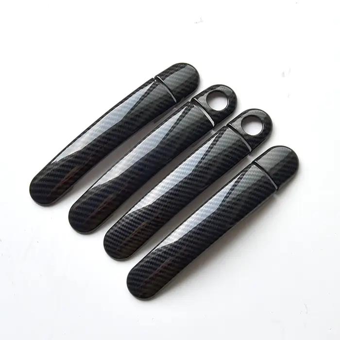 Couvercle de poignée de porte de voiture en Fiber de carbone chromé, autocollant pour VW Golf 5 MK5