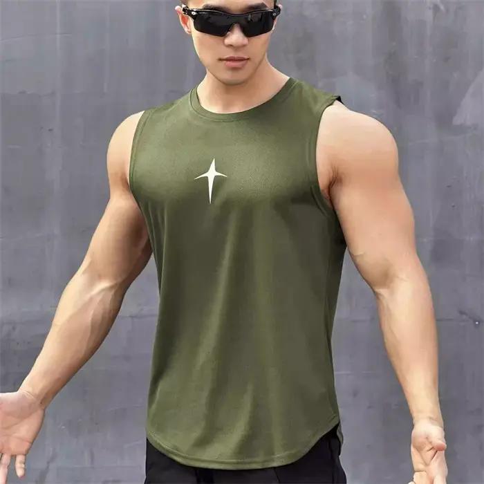 Été gilet sans manches sport de plein air débardeur course fitness maillot de corps séchage rapide c