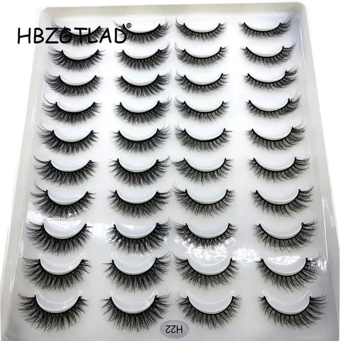 Faux-cils 3D en faux vison, 20 paires, naturels, dramatiques, moelleux, doux, contaminants, volume c