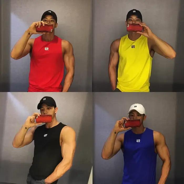 GITF Mannen musculation débardeurs gymnastique entraînement Fitness Mouwloos chemise course Kleding