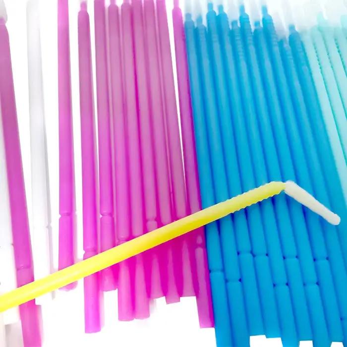 Applicateurs de micro-brosses pliables pour extensions de cils, livres de colle, poulet, 100 pièces,