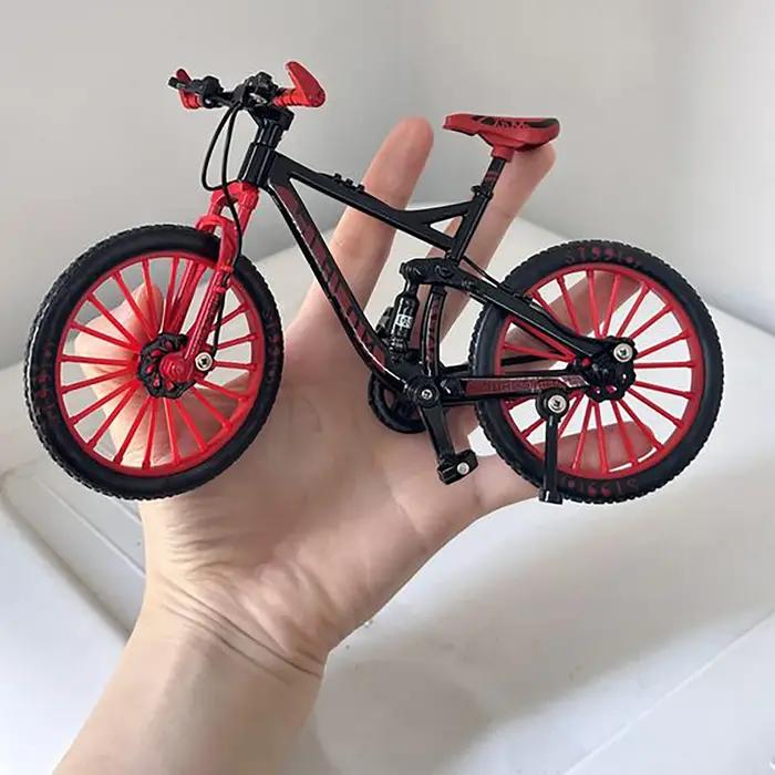 1:10 Mini vélo en alliage moulé sous pression modèle doigt montagne Miniature en métal vélo course j
