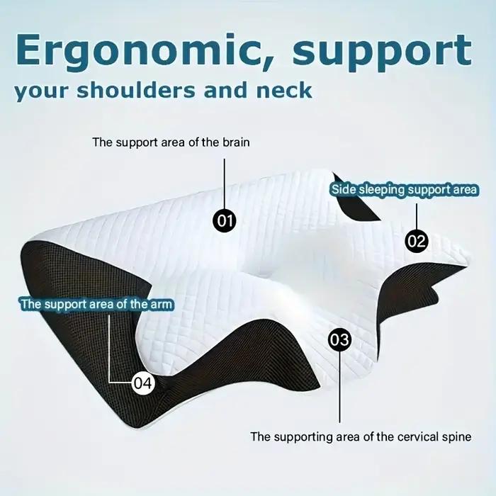 Oreiller ergonomique en corne de cou pour le côté, la relaxation des épaules, support doux mais ferm