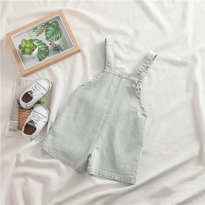 IENENS été enfants bébé garçons pull pantalon Denim vêtements Shorts jean salopette enfant en bas âg