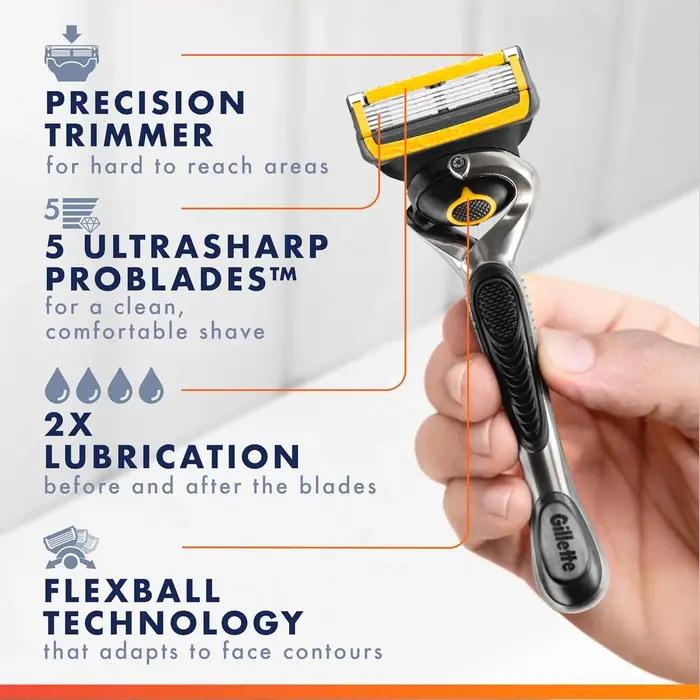 Lames de rasoir Gillette Fusion ProGlide Shield pour hommes, recharges de lames 4/8 pièces, lames PR