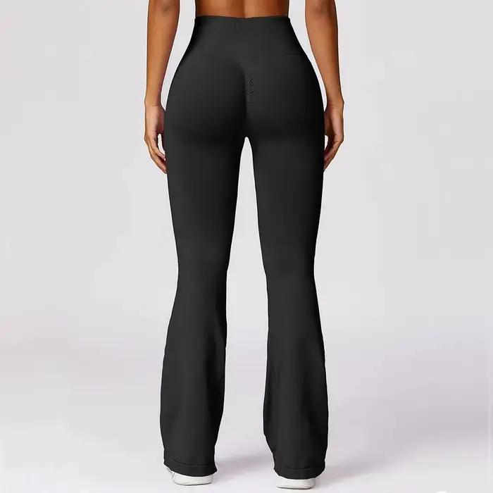 Leggings évasés sans couture femme taille haute - Pantalon yoga jambes larges pour danse et fitness