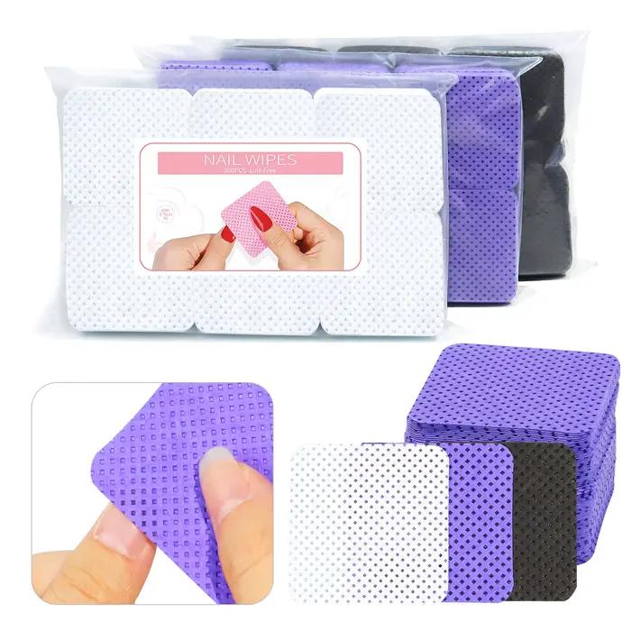 Dissolvant de vernis à ongles non pelucheux, serviettes colorées en coton, tampons en papier, nettoy