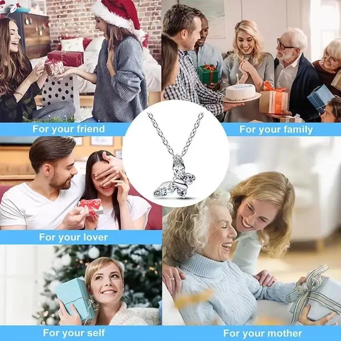 Collier en argent Sterling 925 pour femmes, breloque éblouissante et exquise, cadeau de fête d'anniv