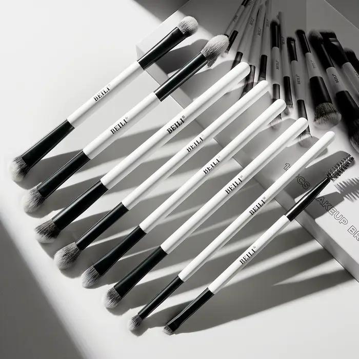 BEILI – ensemble de pinceaux de maquillage professionnels à double extrémité, 12 pièces, pour Contou