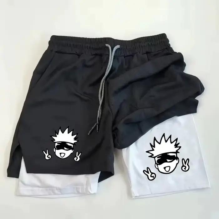 Short de sport à Double couverture, vêtements d'entraînement physique pour hommes, musculation Sho A