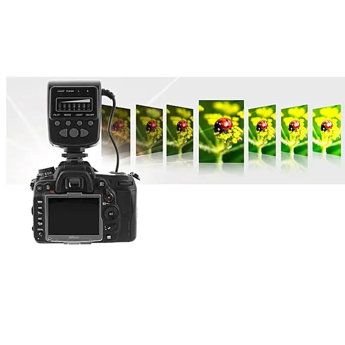 Meike – bague Flash Macro LED FC-100 avec 8 adaptateurs, pour Canon, Nikon, Pentax, Olympus, Panason
