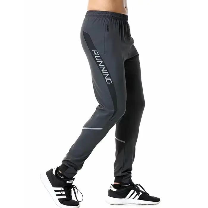 Pantalon de course réfléchissant homme - Fermeture éclair pour jogging, entraînement et gymnastique sportive