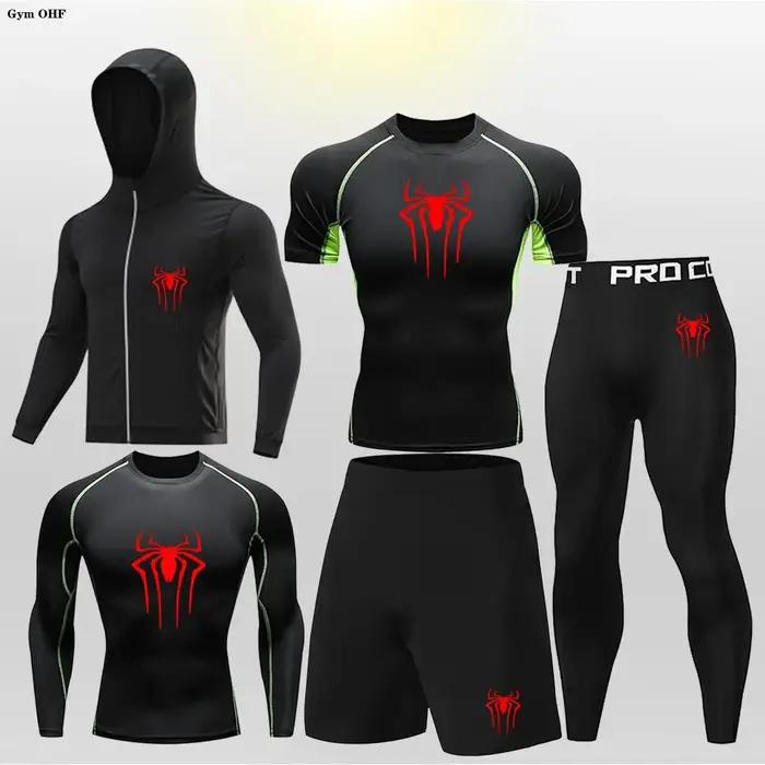 Ensemble MMA boxe enfant - Maillot compression rashguard pour jiu jitsu et entraînement sportif