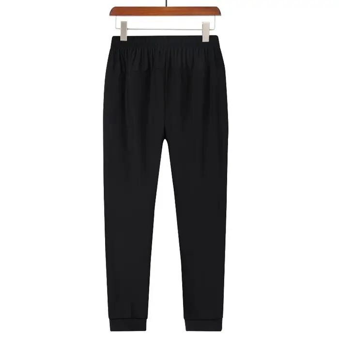 Pantalon de sport respirant en soie glacée pour hommes, séchage rapide, absorbant la sueur, conforta