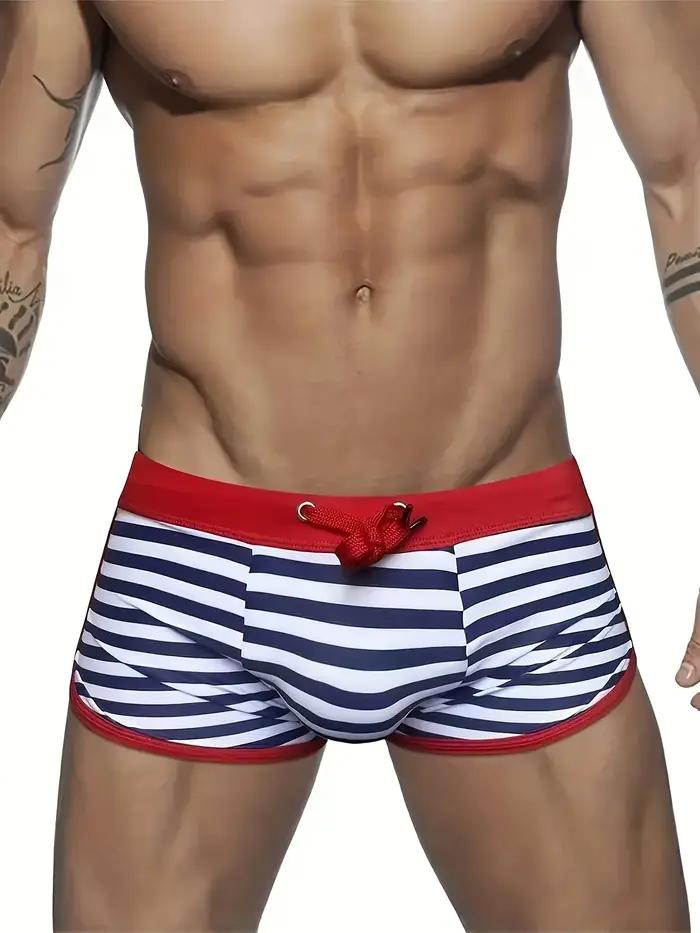 Maillot de bain homme rayé confortable - Séchage rapide plage et sources chaudes