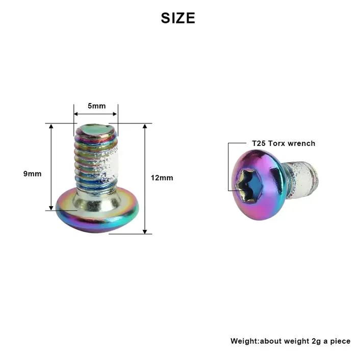 Boulons Torx pour Rotor de frein à disque T25 M5x9mm, 12 pièces, en acier inoxydable, vis de fixatio