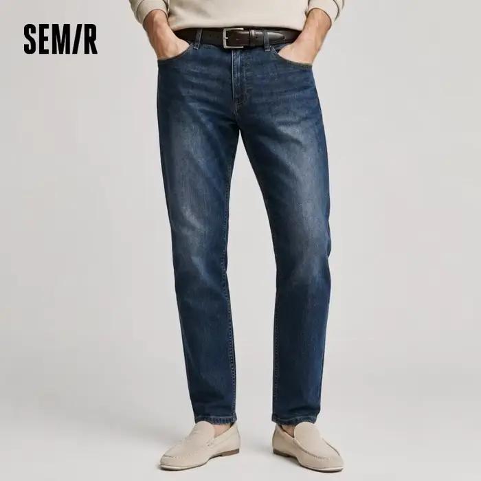 Jean Homme Semir Stretch 2026 Vintage Lavé Coupe Droite Style Urbain Décontracté Quotidien Doux Confortable Tendance Pol