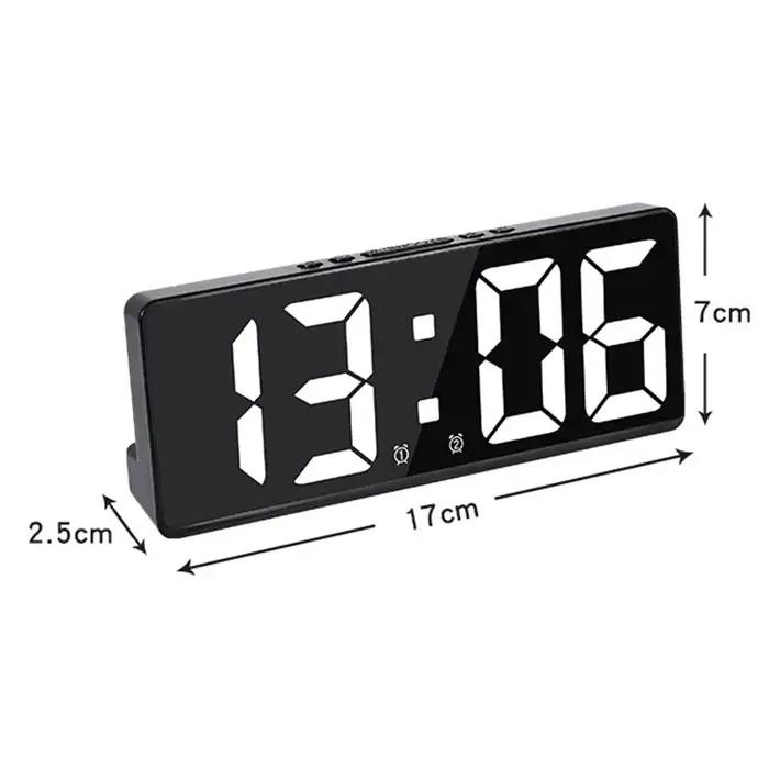 Numéro créatif horloge couleur veilleuse température calendrier réveil LED grand nombre horloge élec