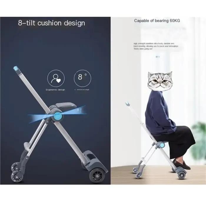 Valise pour enfants avec roulettes, grandes valises avec conception de siège enfant, bagage à main r