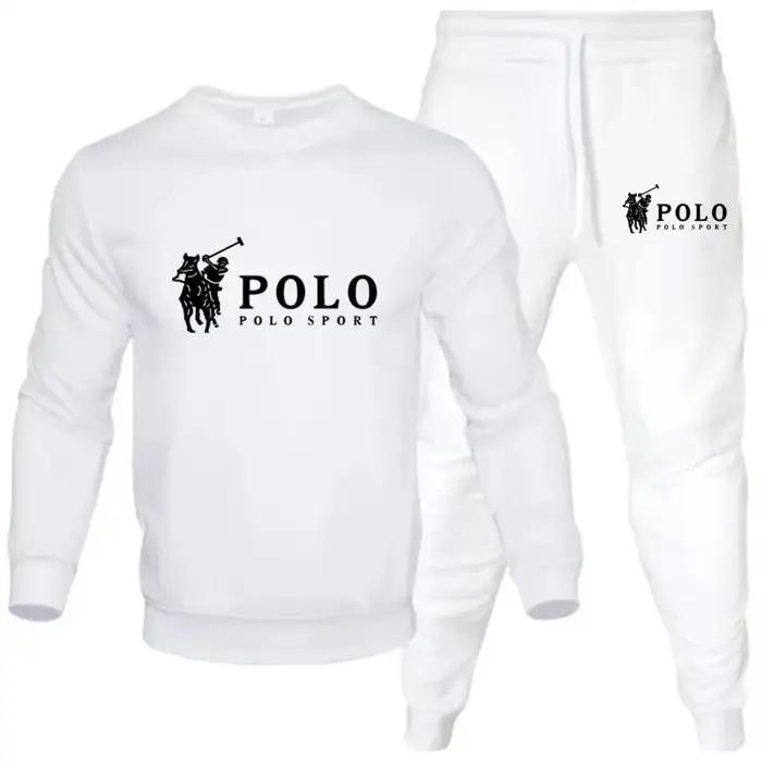 Ensemble de survêtement sportif pour homme en 2 pièces - Sweat-shirt à col rond noir et pantalon de