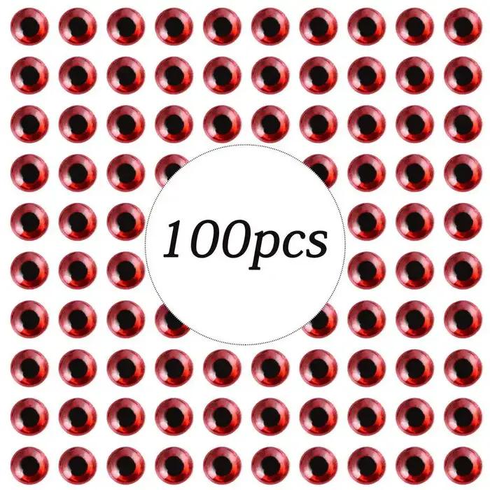 100 pièces leurre de pêche oeil 3D 3mm 4mm 5mm 6mm 7mm 8mm 9mm 10mm 12mm simulation leurres de pêche