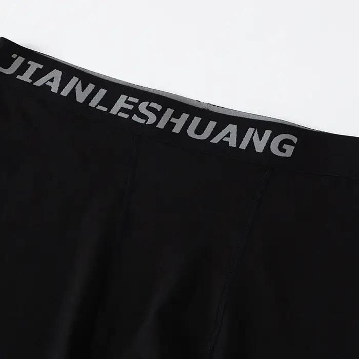 Short à taille élastique pour hommes et adolescents, sous-vêtements de sport longs, course à pied, f