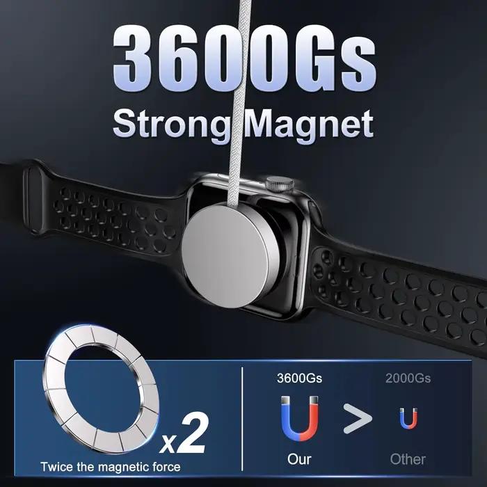 Cordon de chargeur USB C Compatible pour Apple Watch câble de chargement de montre magnétique Compatible pour montre série 10 9 8 7 6 charge rapide