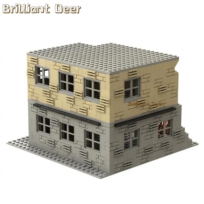 Edifs en ruinés abandonnées MOC WW2 Pubg Base militaire scènes de bricolage blocs de construction en