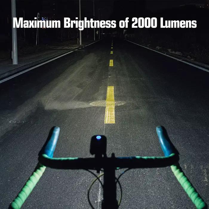 GACIRON V9DP-2000 phare 2000 lumens vélo avant lumière étanche USB Rechargeable 6700mAh vélo lumière