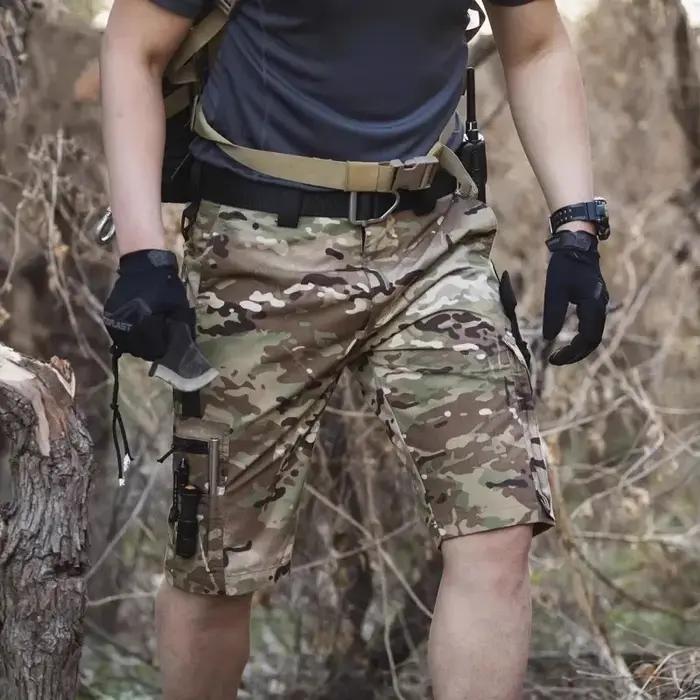 Short Cargo pour hommes, pantalon court tactique d'été, Bermuda multi-poches imperméable pour l'exté