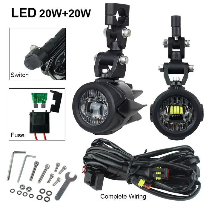 Lampe antibrouillard pour moto BMW R1200GS F800GS F700GS F650 K1600, feux auxiliaires 40W 6000K, mis