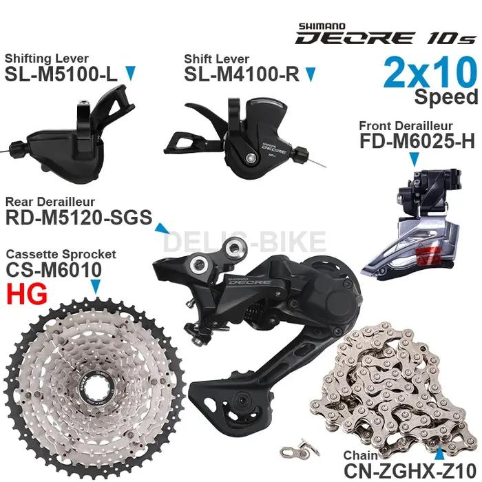 SHIMANO DEORE M4100 M5100 2x10 vitesses groupe manettes de vitesse avant/arrière dérailleur et SUGEK