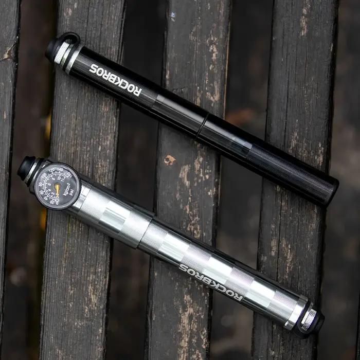 ROCKBROS 160psi pompe à vélo baromètre de pression d'air gonfleur de vélo en alliage d'aluminium vtt