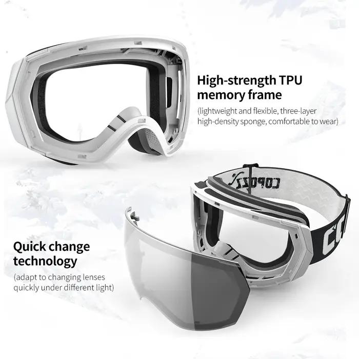 COPOZZ lunettes de Ski hommes femmes UV400 Anti-buée lunettes de Ski lunettes de neige adulte lunett